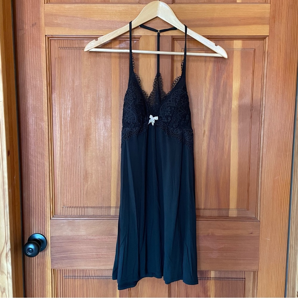 Victoria’s Secret black lace racerback nightie